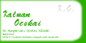 kalman ocskai business card