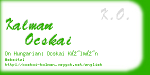 kalman ocskai business card